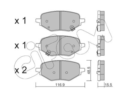 MG Комплект гальмівних колодок задні MG ZS Джип 1.0 T-GDi 17-, MG HS (AS23) 1.5 EHS Hybrid (CSA6463) 20- CIFAM 82213940