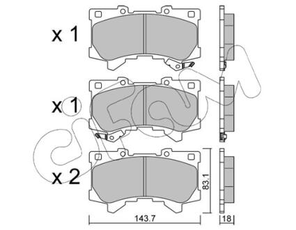 TOYOTA Комплект гальмівних колодок передні LAND CRUISER 300 (_J3_) 3.3 (FJA300) 21-, LEXUS LX (_J3_) 600 AWD (VJA310) 21- CIFAM 82214010