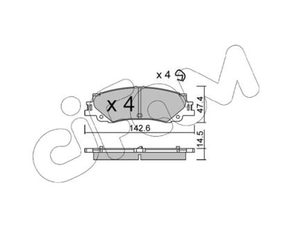 TOYOTA Комплект гальмівних колодок задні LAND CRUISER 300 (_J3_) 3.3 (FJA300) 21-, LEXUS LX (_J3_) 600 AWD (VJA310) 21- CIFAM 82214020