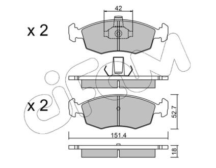 FIAT гальмівні колодки передн. STRADA пікап 1.3 D 10- CIFAM 8222743