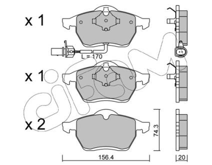 Колодки гальмівні передні T4 90-03 CIFAM 8222791