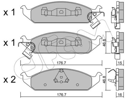 CHRYSLER тормозні колодки передн. STRATUS -01 CIFAM 8223550