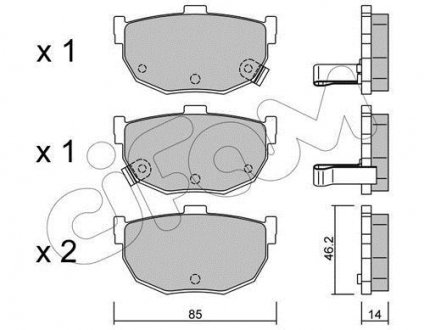 KIA Колодки тормозные задние дисковые Cerato,Hyundai CIFAM 822-362-0 (фото 1)