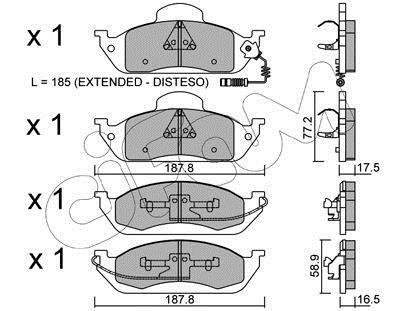 DB тормозные колодки передн. ML W163 98- CIFAM 822-569-0 (фото 1)