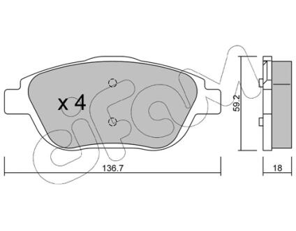 CITROEN гальмівні колодки передн.C3 Picasso,DS3 1.4/1.6 09- CIFAM 8228520