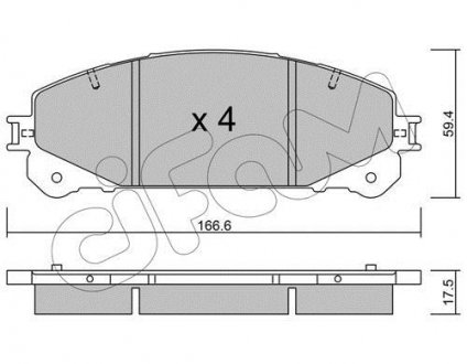 TOYOTA Колодки гальмівні дисковые Lexus CIFAM 822-938-0 (фото 1)