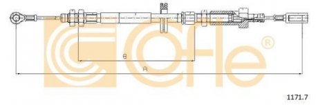 Трос ручника COFLE 1171.7 (фото 1)