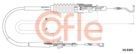 Трос газа T4 1.9/2.4D (1705мм)) 90> COFLE 14.4305