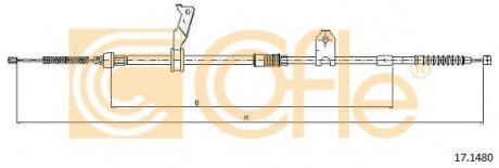 Трос ручного гальма зад. Л Toyota Avensis (T25_) 2003/04-2008/11 COFLE 17.1480