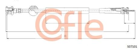 Трос спидометра Citroen Jumpy/Fiat Scudo -2/95 L=1137 mm COFLE S07101
