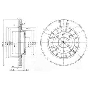 LADA Диск гальмівний передний (вентилир. 260мм) ВАЗ 2110-.., R-14 Delphi BG3806