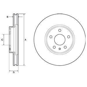 FORD Тормозной диск MONDEO V 14- Delphi BG4702C