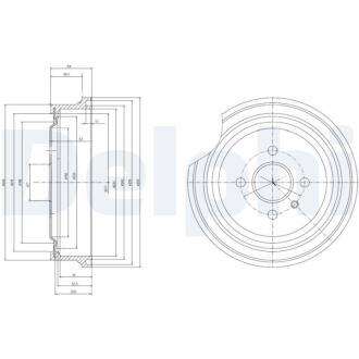 OPEL Тормозной барабан задний ASTRA G,H Delphi BF367