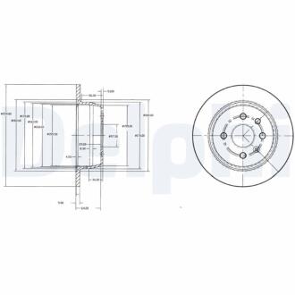 OPEL Диск тормозной задний Astra F 91-,Vectra A 88- Delphi BG2635