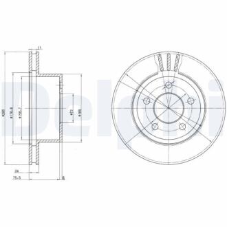 JEEP Диск тормозной передний Cherokee,Grand Cherokee,Wrangler 84-07 Delphi BG3533