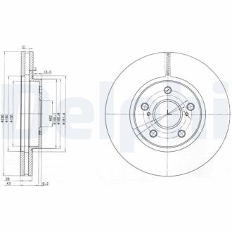 TOYOTA Диск тормозной перед. (вентил.) Camry 01- Delphi BG3735