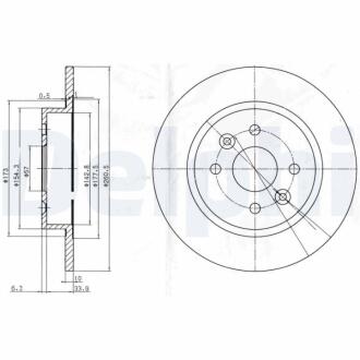 KIA Диск тормозной задний Shuma 1.5/1.8 97- Delphi BG3804