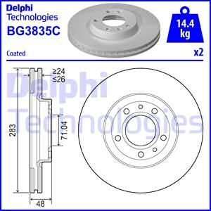 PEUGEOT тормозной диск передн.407 04- Delphi BG3835C (фото 1)