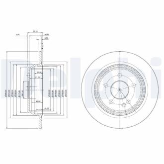 FORD Диск тормозной задн.Galaxy,Kuga I,Mondeo IV,S-Max,LandRover 07- Delphi BG4063 (фото 1)
