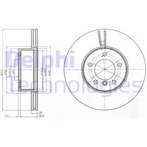 BMW Тормозной диск передн.3 E90 07- Delphi BG4172C