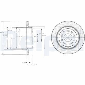 Диск тормозной зад. Mazda CX-7 2.3T 07- Delphi BG4336