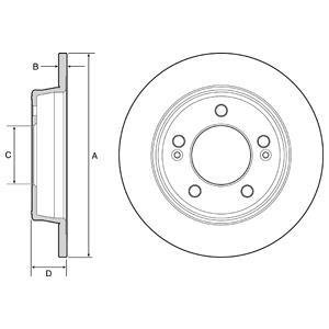 HYUNDAI тормозной диск задн.Elantra 11-,Veloster Delphi BG4559C (фото 1)
