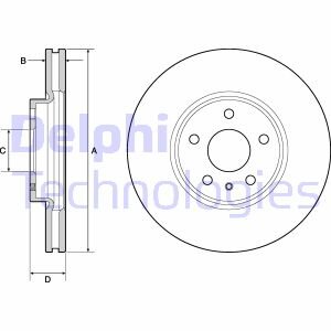 FORD Тормозной диск MONDEO V 14- Delphi BG4702C