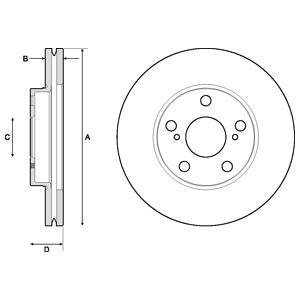 TOYOTA тормозной диск передн.Auris 12-,Corolla 13- Delphi BG4711C