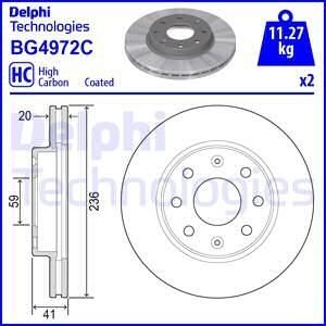 CHEVROLET диск тормозной передн.Aveo,Spark 02- Delphi BG4972C