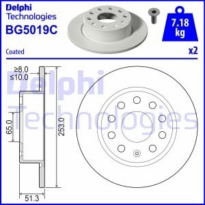 Гальмівний диск Delphi BG5019C