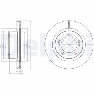 TOYOTA Диск торм.передн.Land Cruiser,Lexus LX570 08- Delphi BG9067