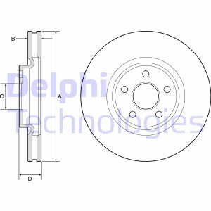 FORD Тормозной диск S-MAX 2.0TDCI 15- Delphi BG9203C (фото 1)