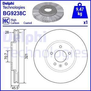 Тормозной диск Delphi BG9238C