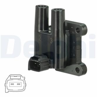 HYUNDAI котушка запалювання Accent II,Coupe,Elantra,Getz,Matrix,Kia Cerato,Rio II 1.4/1.6 98- Delphi GN1100912B1