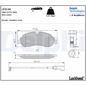 FORD Тормозн.колодки передн.Transit 13- Delphi LP3136