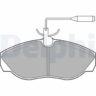 FIAT Тормозные колодки перед.(с датч.) Citroen JumperDucatoPeugeot Boxer 94- Delphi LP877