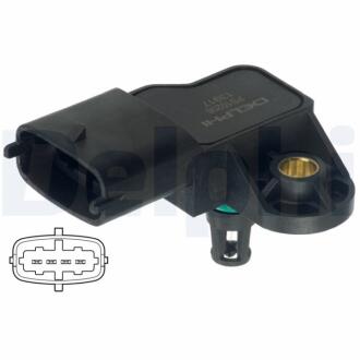OPEL Датчик давления наддува Astra,Vectra,Boxer,Jumper, Fiat Doblo 1.9D Delphi PS10206