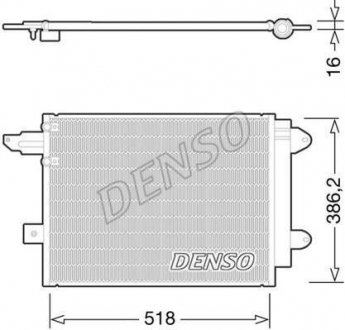 Радіатор кондиціоіонера AUDI A4 (8E2, B6) 00-04, A4 (8EC, B7) 04-08, A4 Avant (8E5, B6) 01-04, A4 Avant DENSO DCN02005 (фото 1)