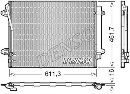 Радиатор кондиционера VW CC (358) 11-, CC (358) 11-16, PASSAT (3C2) 05-10, PASSAT (362) 10- DENSO DCN32012 (фото 1)