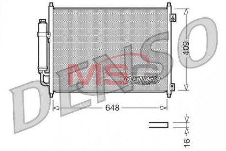 Радіатор кондиціоіонера NISSAN X-TRAIL (T31) 07-13, X-TRAIL (T32) 13-н.в. DENSO DCN46001