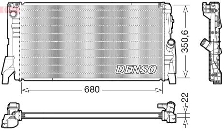 Фото радиатор основной DENSO DRM05118 Радиатор основной DENSO DRM05118