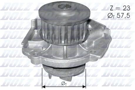 FIAT Помпа воды Punto 1.2I 16V 97- DOLZ S219