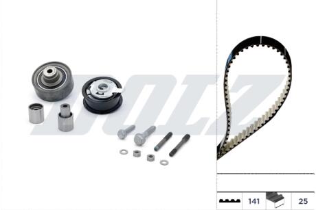 К-кт. ГРМ (рем.+4шт.ролика) AUDI A3 1,9TDI 96-01 VW 1,9TDI/SDI: Golf IV, Polo SKODA SEAT DOLZ SKD013