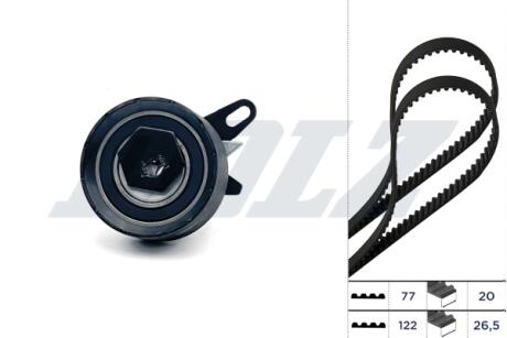 К-кт. ГРМ (2шт.рем.+ролик+крепление) VW T4 2.4d DOLZ SKD087