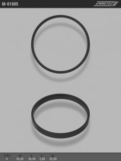 Кольцо тефлоновое O34,4x36,4 S3,8 O вала 35 тип 4 EMMETEC M-01605 (фото 1)