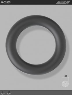Кільце гумове круглого перерізу C1,68 d1 6 EMMETEC O-02005 (фото 1)