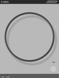 Кольцо резиновое круглого сечения C1,68 d1 43 EMMETEC O-02043