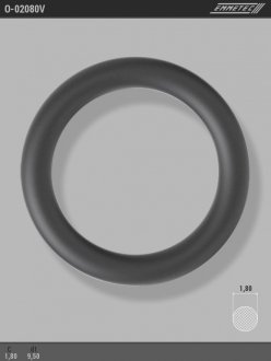 Кольцо резиновое круглого сечения d1 9,5 S1,8 EMMETEC O-02080V (фото 1)