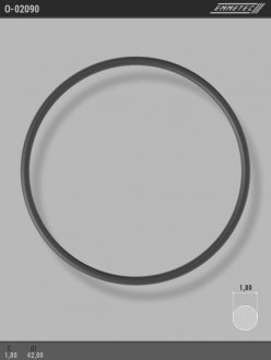 Кільце гумове круглого перерізу C1,8 d1 42 EMMETEC O-02090