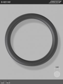 Кільце гумове круглого перерізу C2,62 d1 18,72 EMMETEC O-02114V (фото 1)